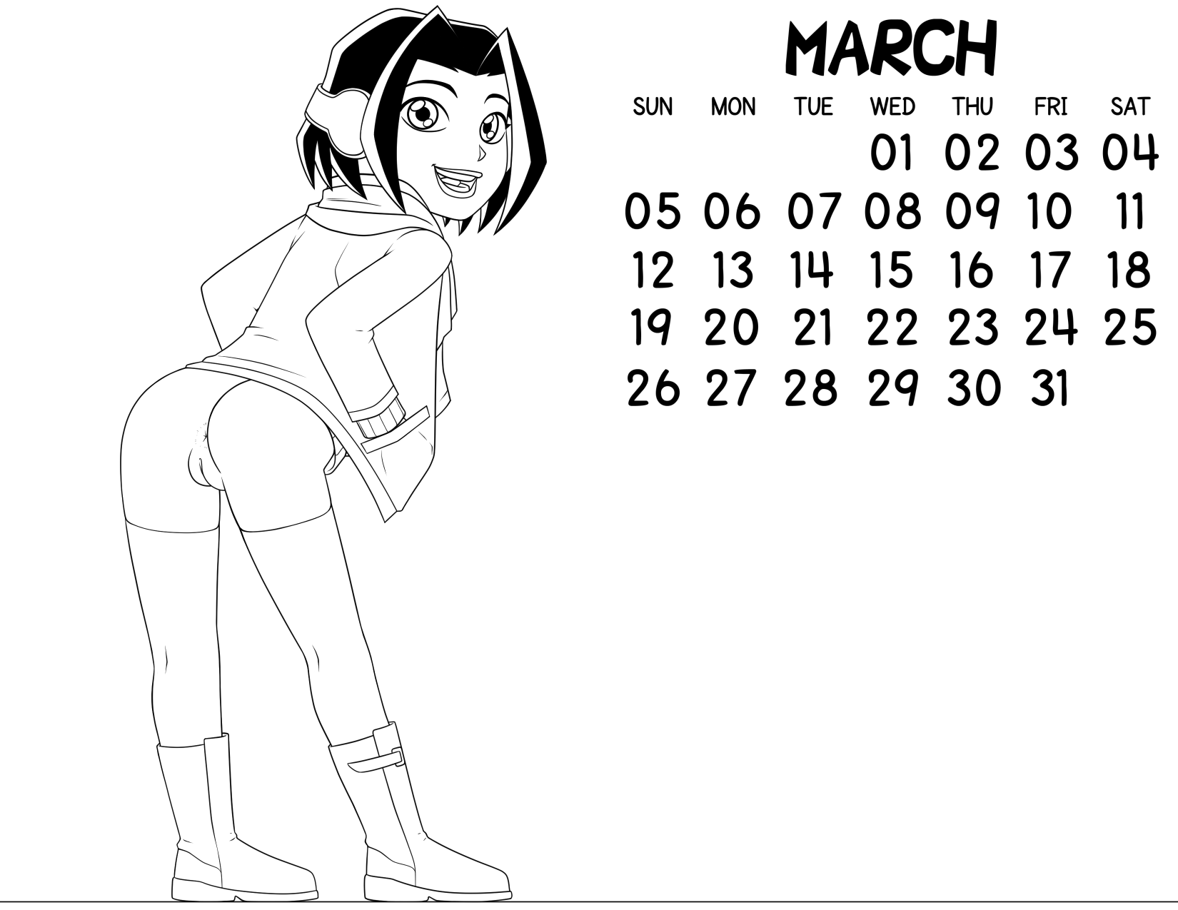 Loli Club Calendar 03 March Jade Lines