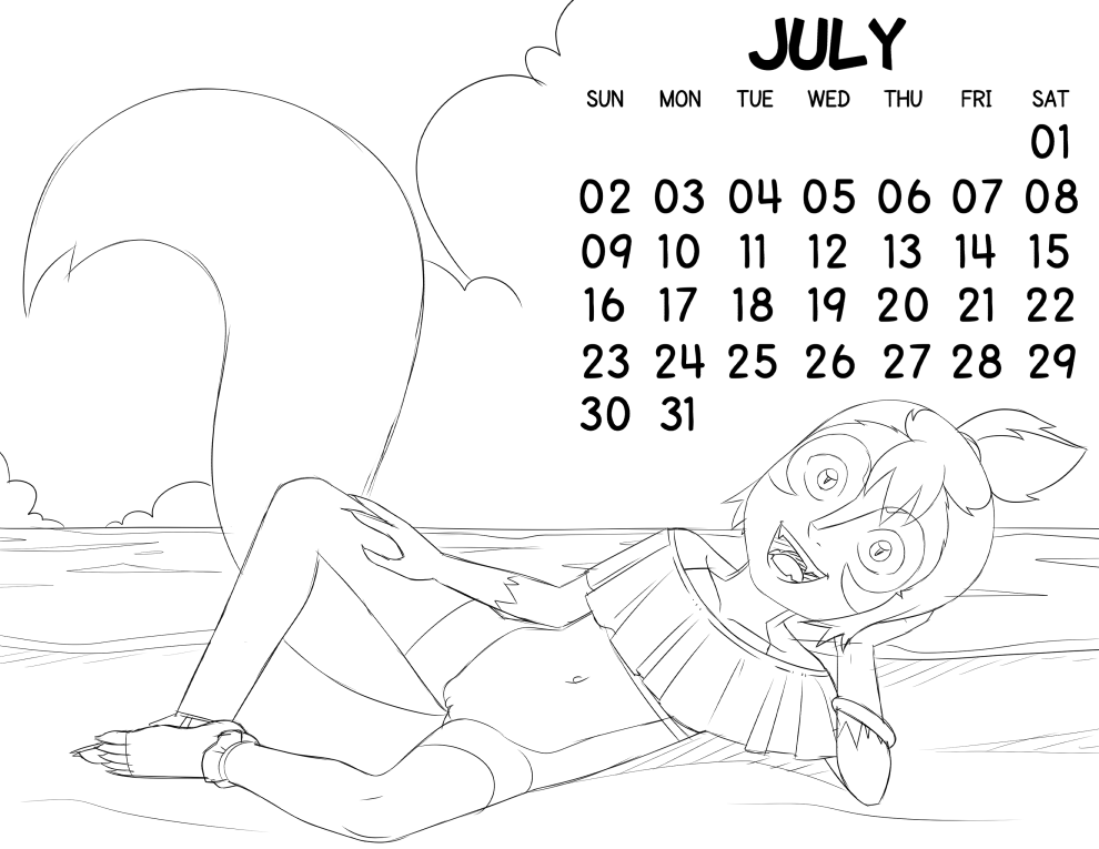 Loli Club Calendar 07 July Wilykit Sketch