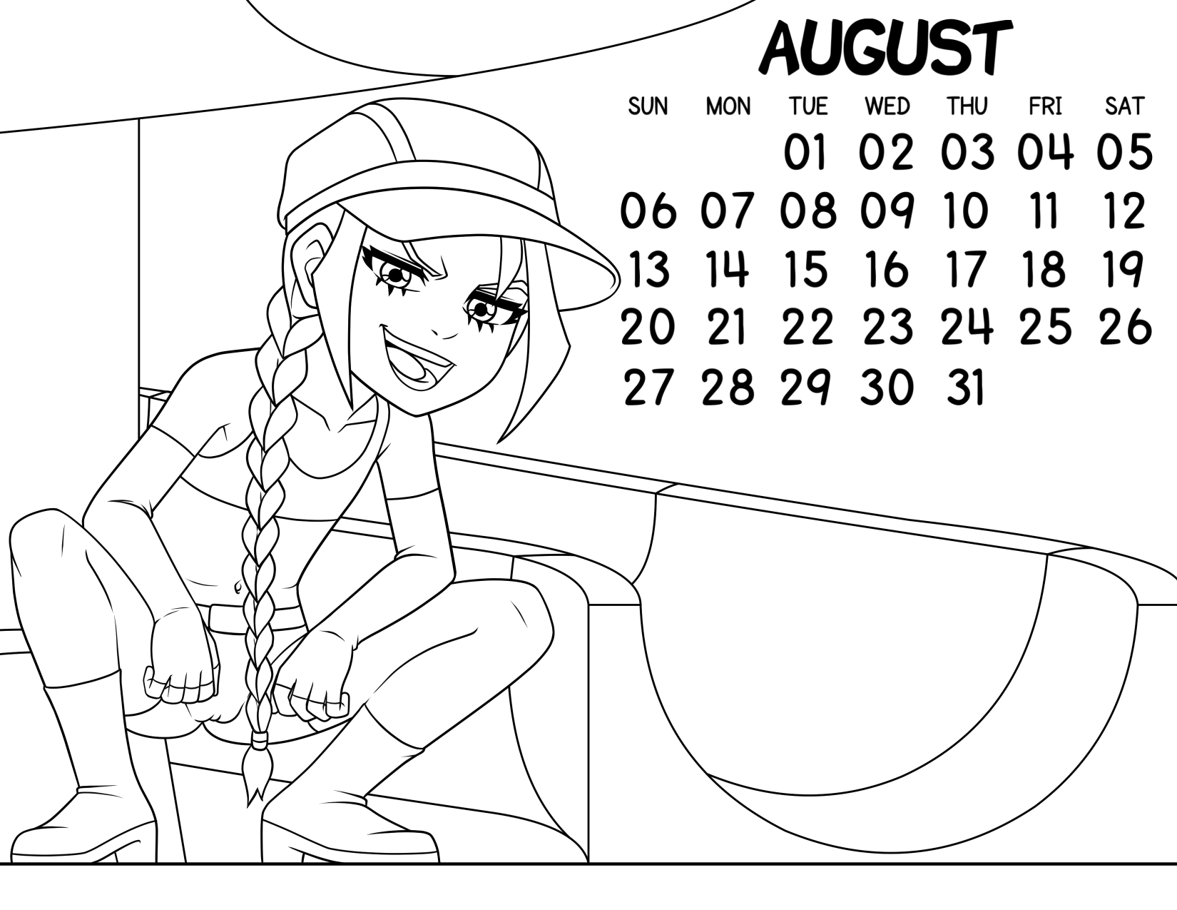 Loli Club Calendar 08 August Cindy Lines