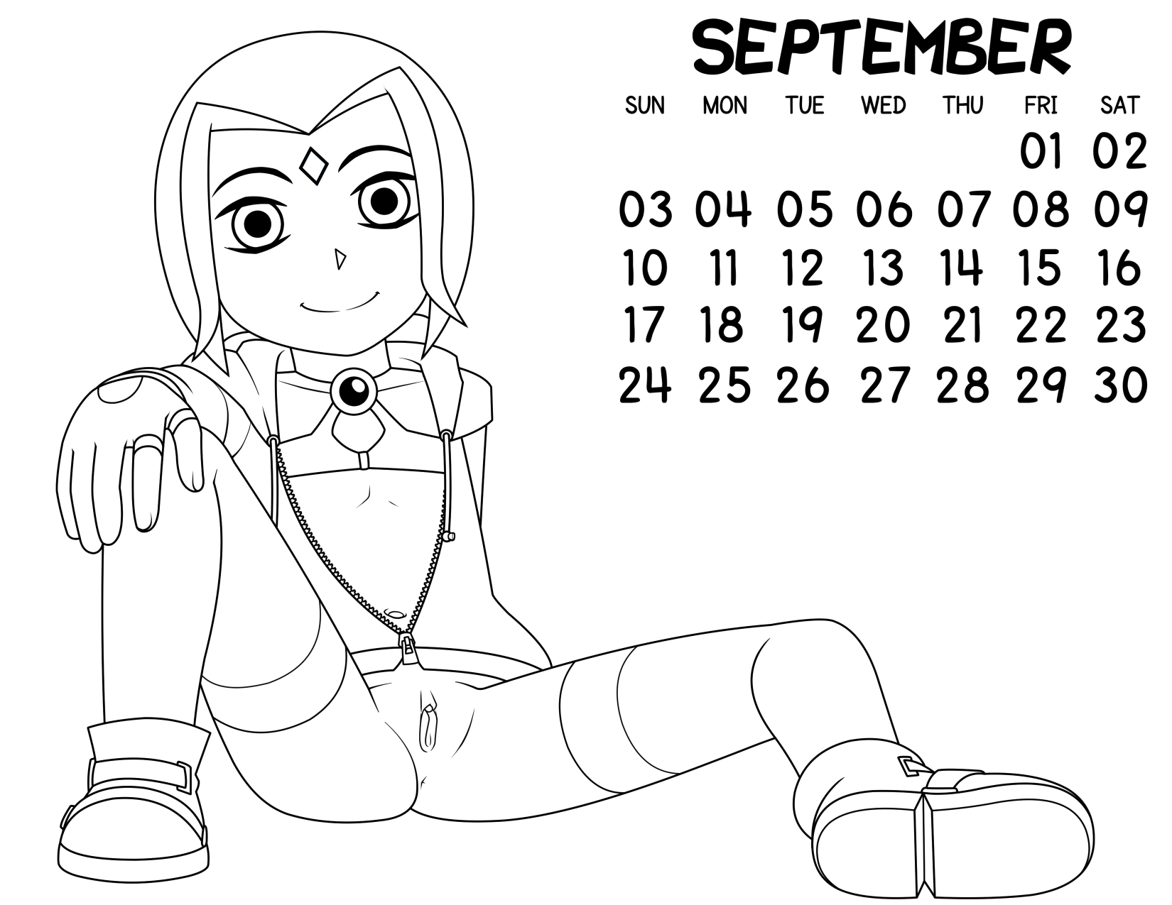 Loli Club Calendar 09 September Raven Lines