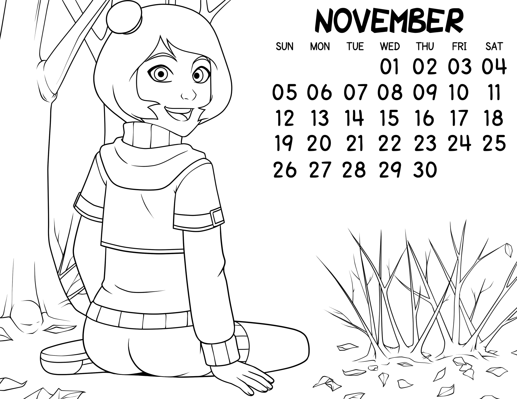 Loli Club Calendar 11 November Jinora Lines