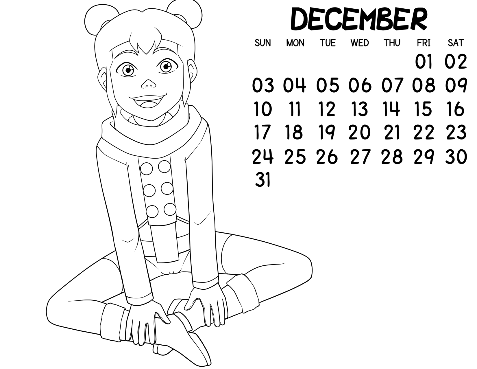 Loli Club Calendar 12 December Ikki Lines