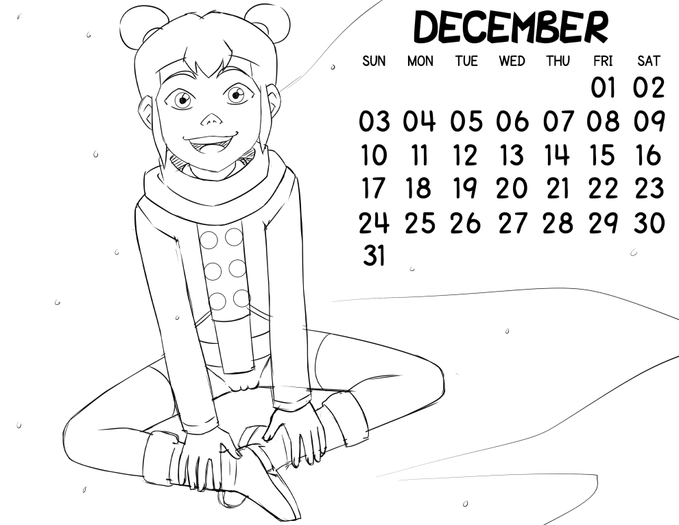 Loli Club Calendar 12 December Ikki Sketch